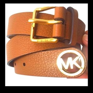 Michael Kors Brown Leather Belt Large